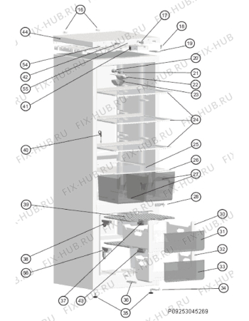 Взрыв-схема холодильника Zanussi ZRB324WO2 - Схема узла Housing 001